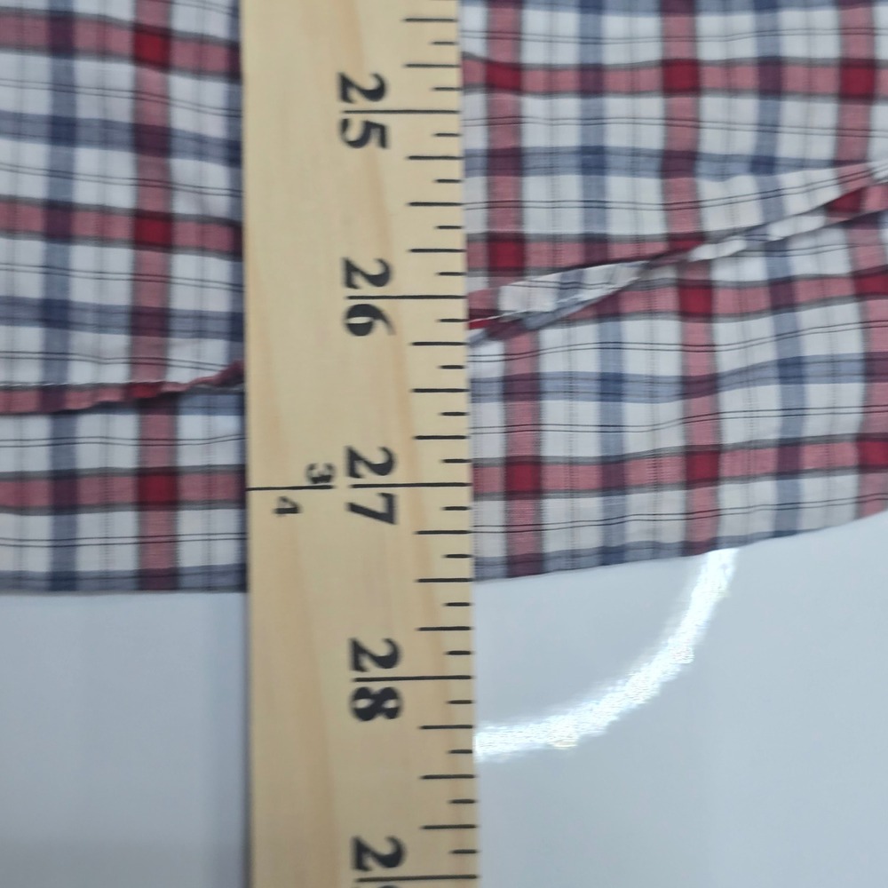 Faconnable Button Down Shirt Mens S Red White Plaid Contemporary Long Sleeve - Picture 13 of 14